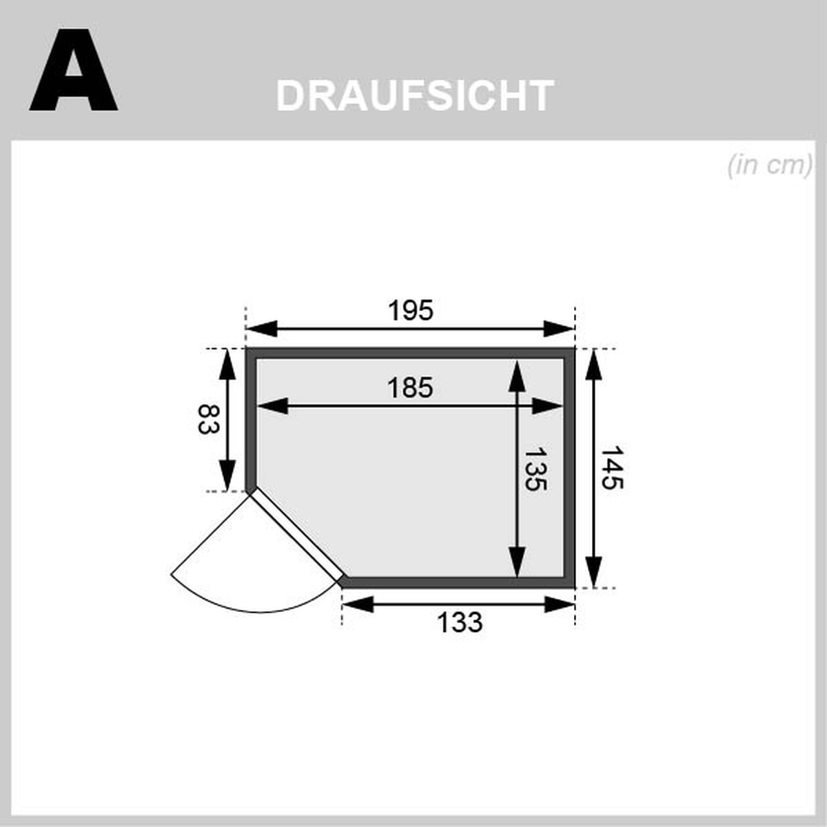 Karibu Sauna Jella - 195 x 145 cm, 38 mm WOODfeeling, ohne Kranz|ohne Ofen