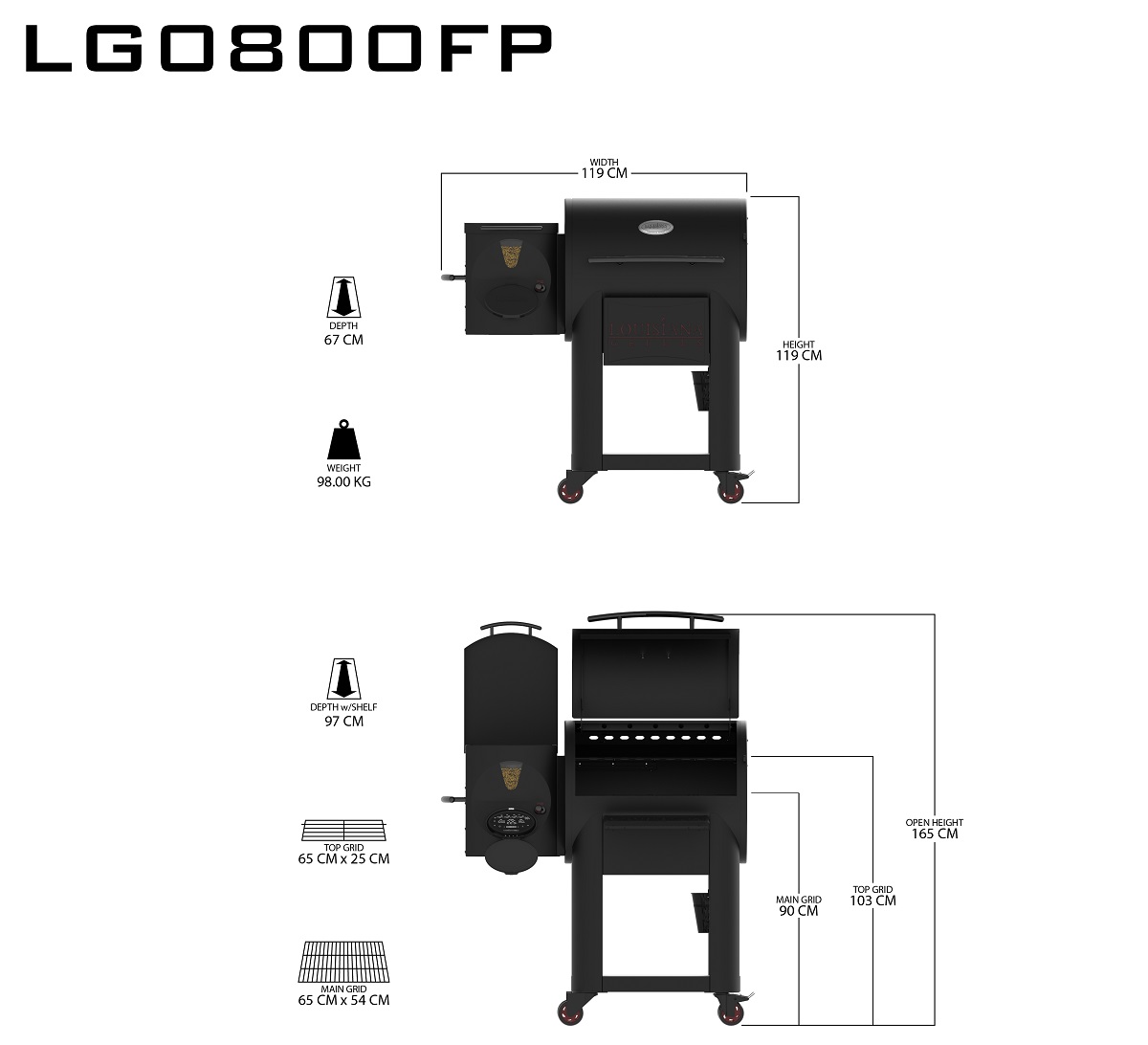 Louisiana Grills Founders Premier 800 Founders Series, Pellet-Grill