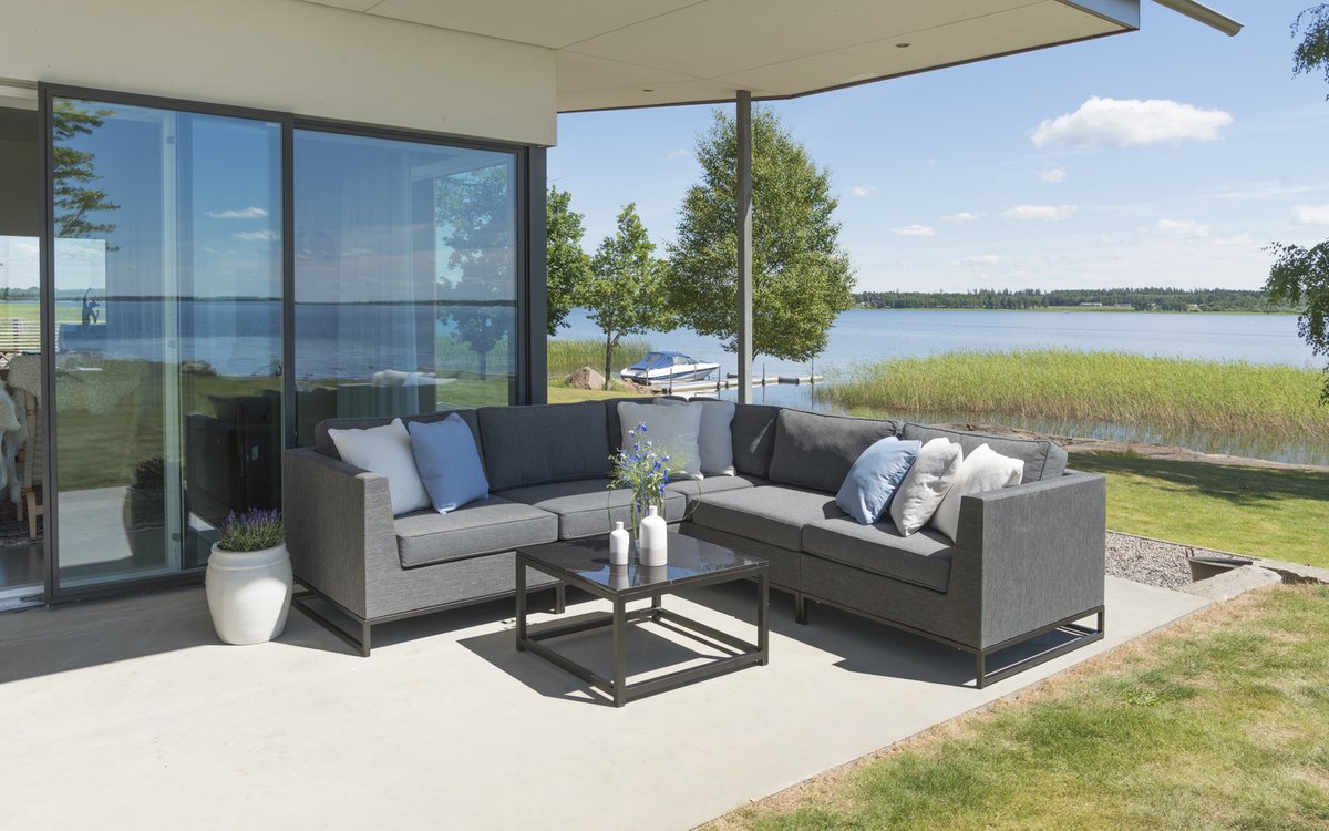 Adelshamn Ecksofa Alu schwarz inkl. Polstern, Outdoor-Lounge Modulsofa