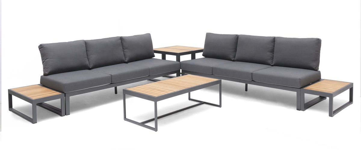 Oxelunda Loungetisch Alu/Teak 55x112x36 cm von Hillerstorp