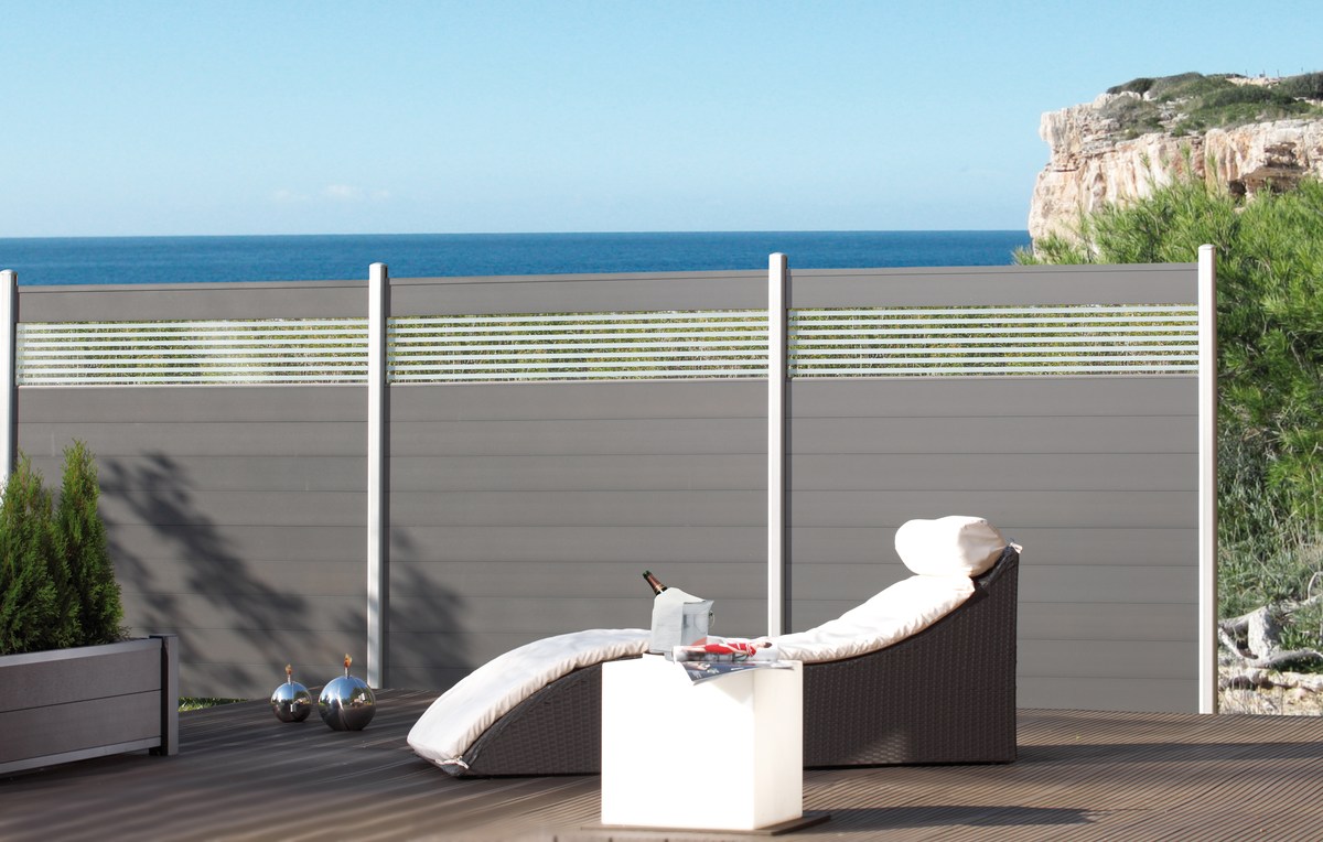 SYSTEM ALU Plus Sichtschutzprofil anthrazit einzeln 178x2x15 cm von TraumGarten