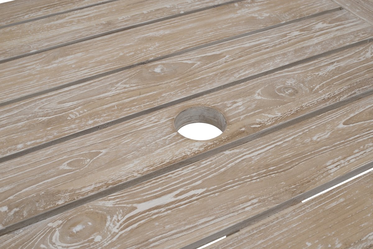 Wellington Bartisch Teak whitewashed, 90 x 90 x 106 cm