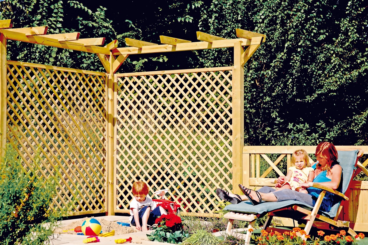 Pergola 9 x 9  "Standard" von T&J, Grundbausatz und Verlängerung
