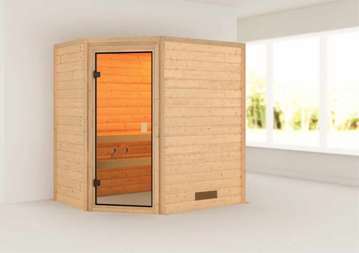 Aktionssauna Turku 1 - 196x146 cm, 38 mm Massivholzsauna|ohne Ofen