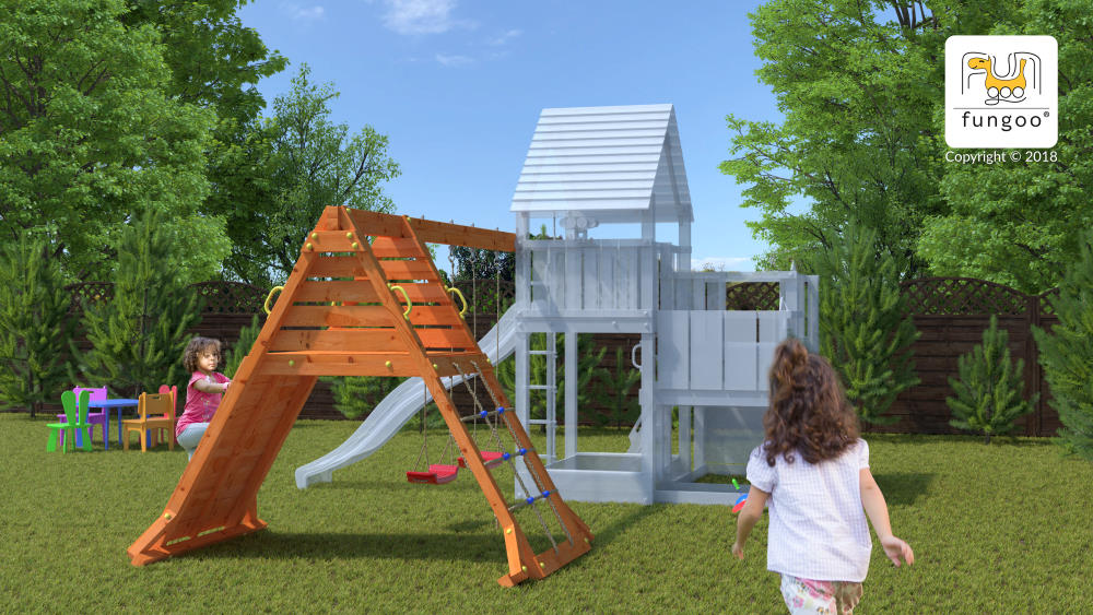 Fungoo Kletterschaukel-Modul SPIDER DOUBLE RED für Spieltürme