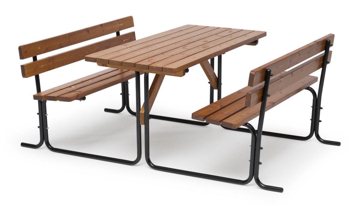 Picnic Picknickgarnitur FSC-Holz zimt/Stahlrohr schwarz
