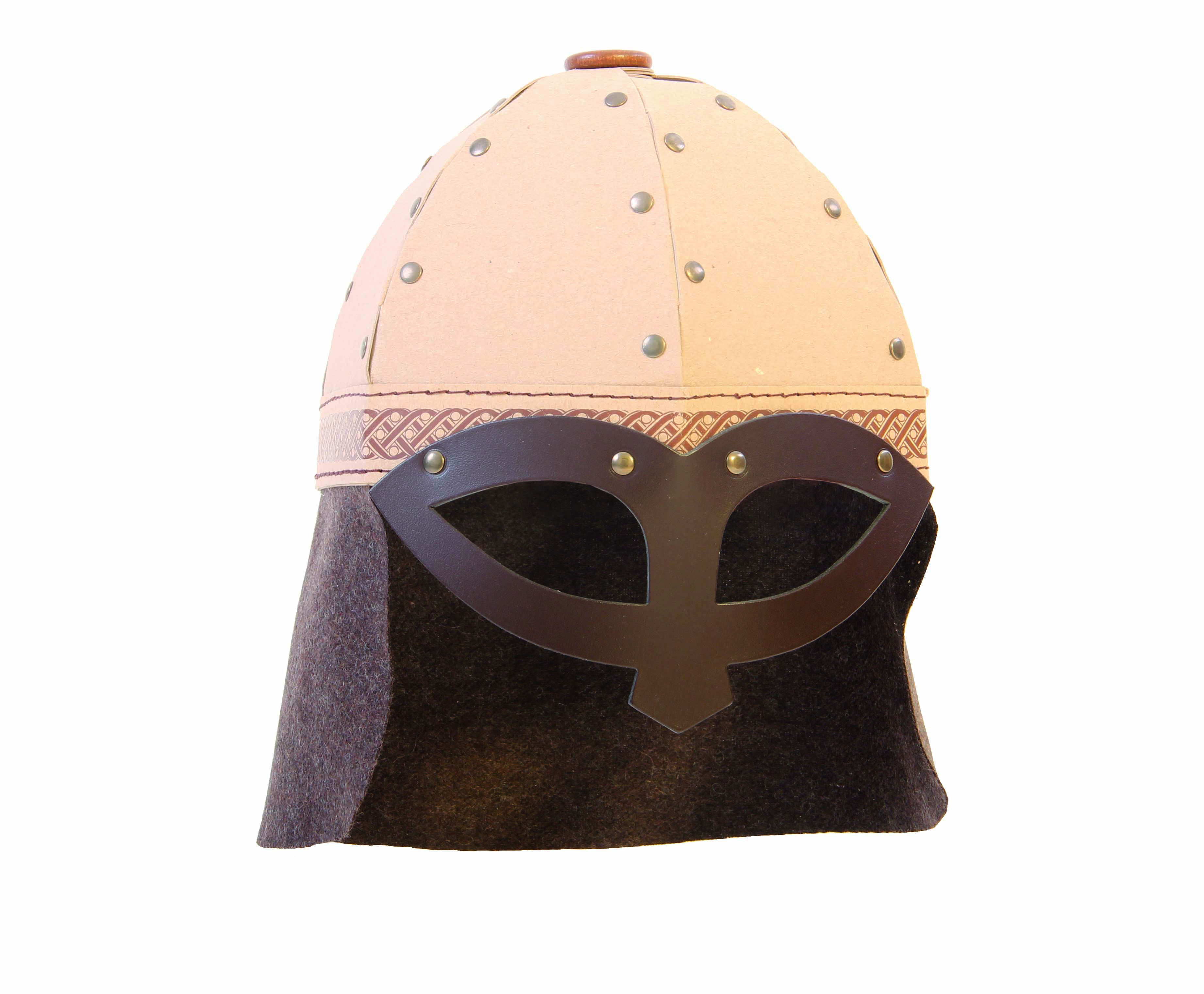 Wikingerhelm mit Brillenvisier, Helm für Kinder, genietet