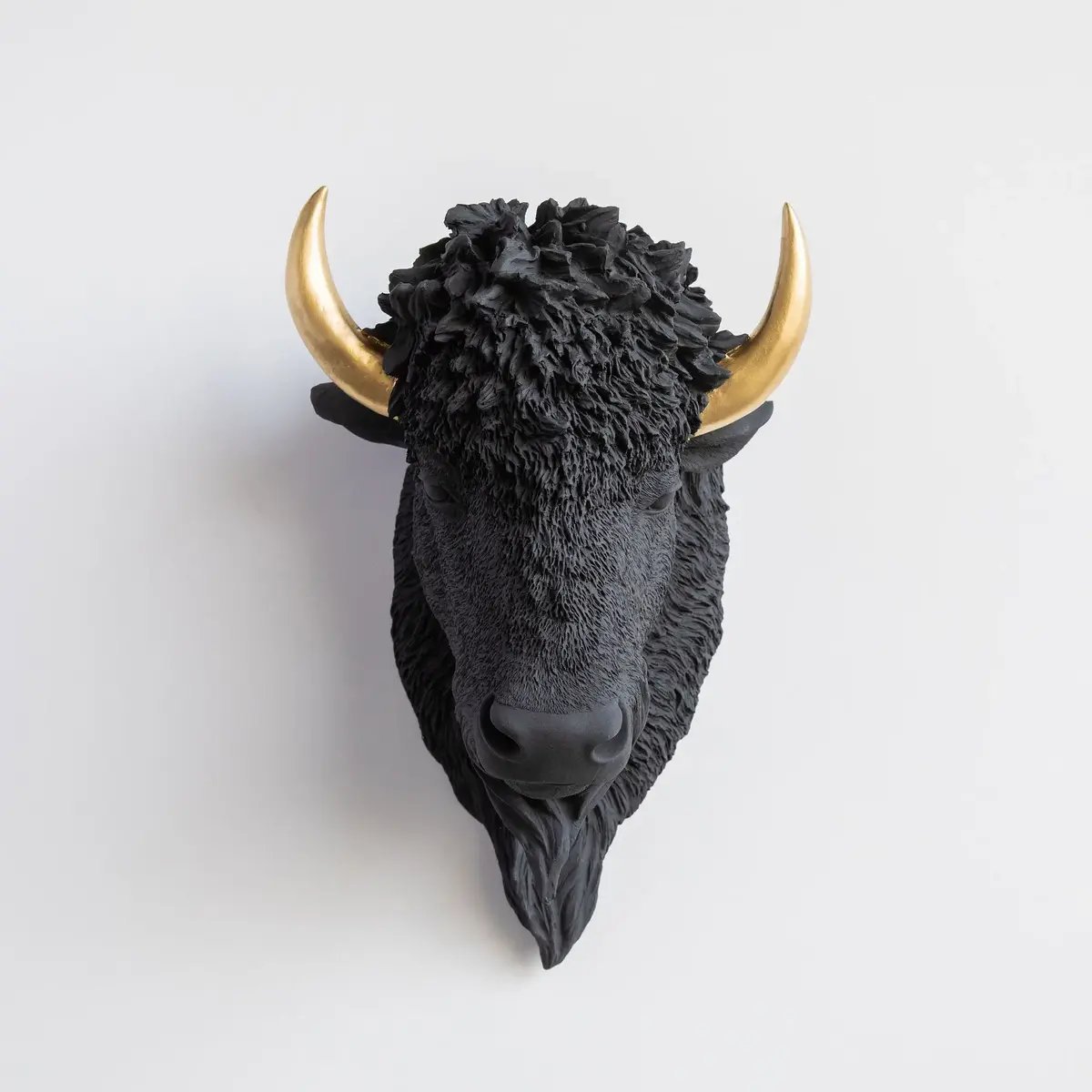 Faux Bisonkopf / Büffelkopf aus Kunstharz, wandhängend