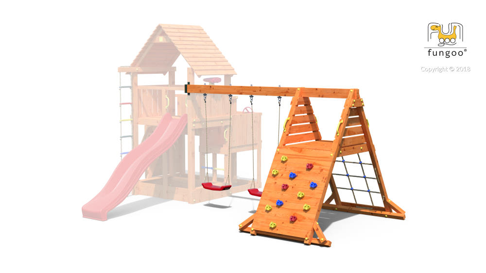 Fungoo Kletterschaukel-Modul SPIDER DOUBLE RED für Spieltürme