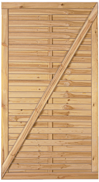 Lamellentür-Set für Lamellenzaun Kiefer/Fichte kdi, B 100 x H 180 cm