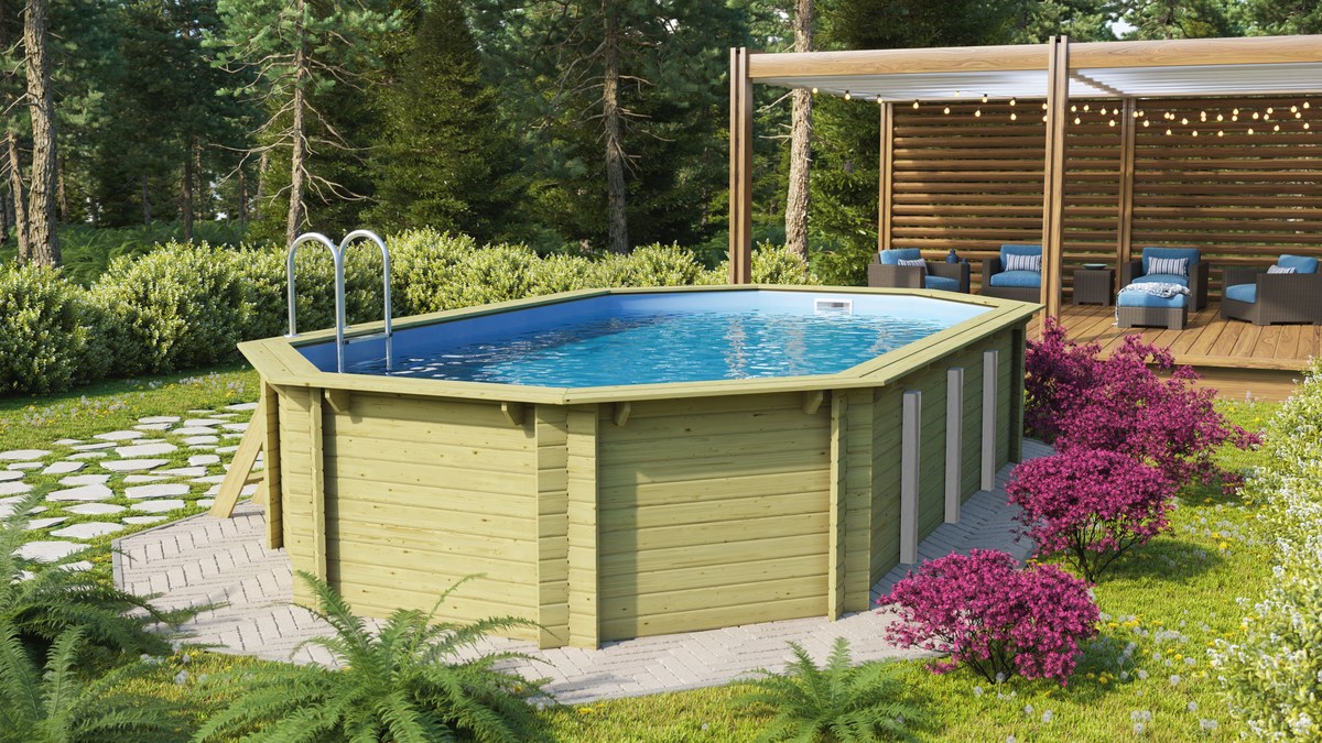 Karibu Pool Modell 5A Classic 400x700 cm, Holz kdi