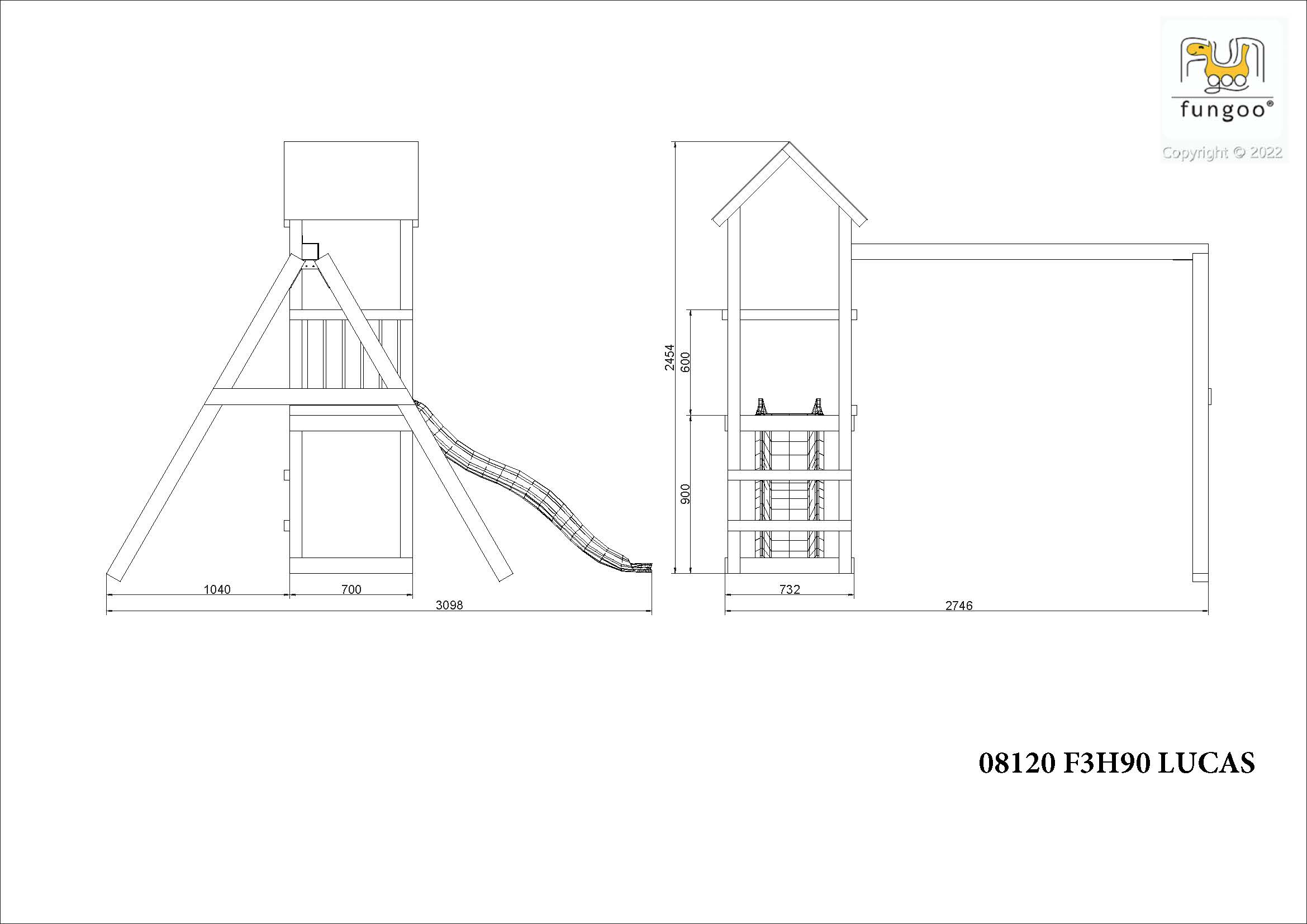 Fungoo Mini-Spielplatz LUCAS, kdi grün
