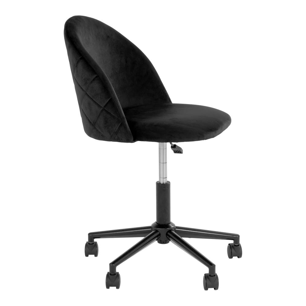 Bürostuhl Samt mit Rollen - Genf, schwarz