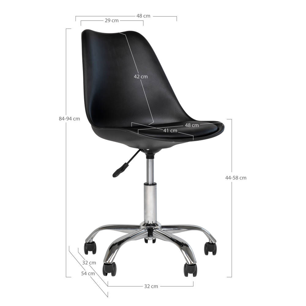 Bürostuhl Kunstleder - Stavanger, schwarz