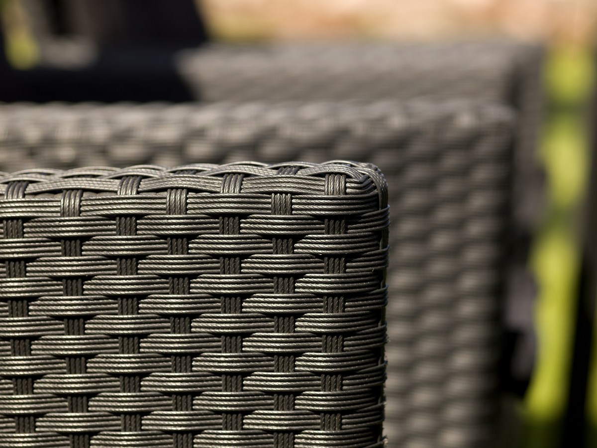 Atlanta Polyrattan-Gartenstuhl schwarz, stufenlos verstellbar
