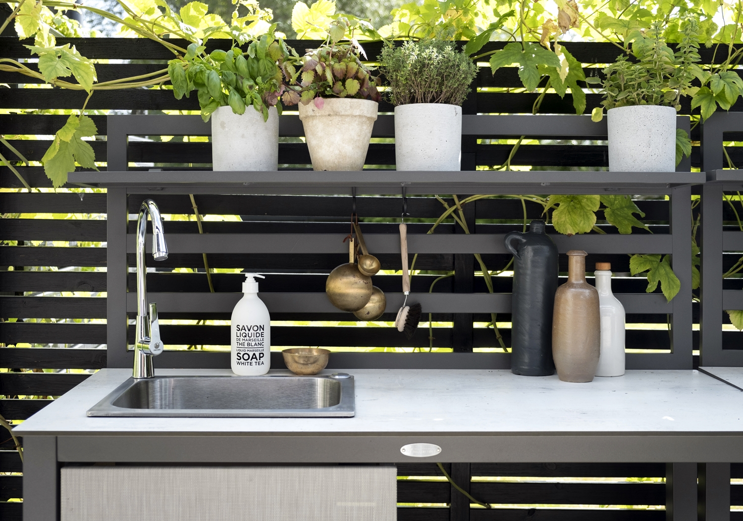 Åminne Outdoor-Küche, Küchenmodul 120x141x60, Aluminium grau