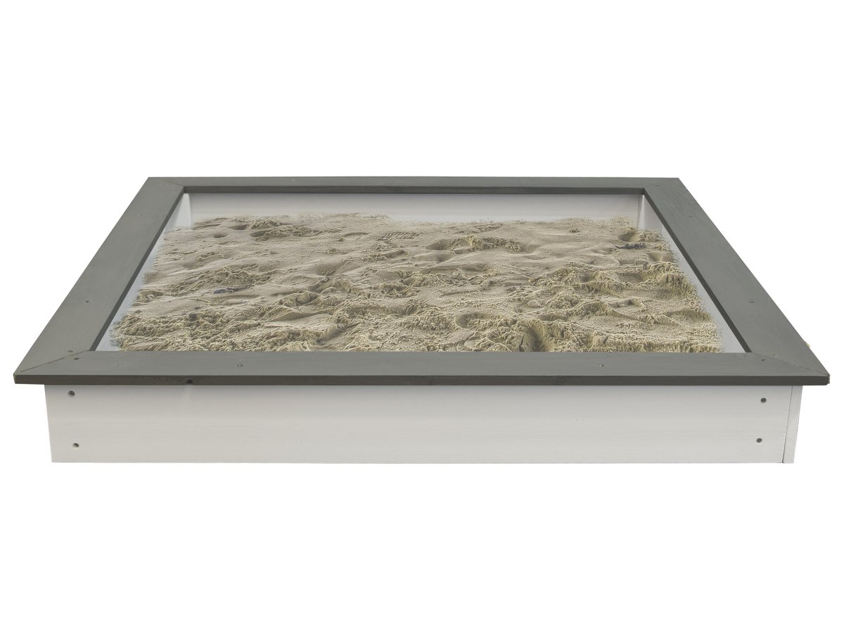 Sandkasten Sandy 127x127 cm grau/weiß
