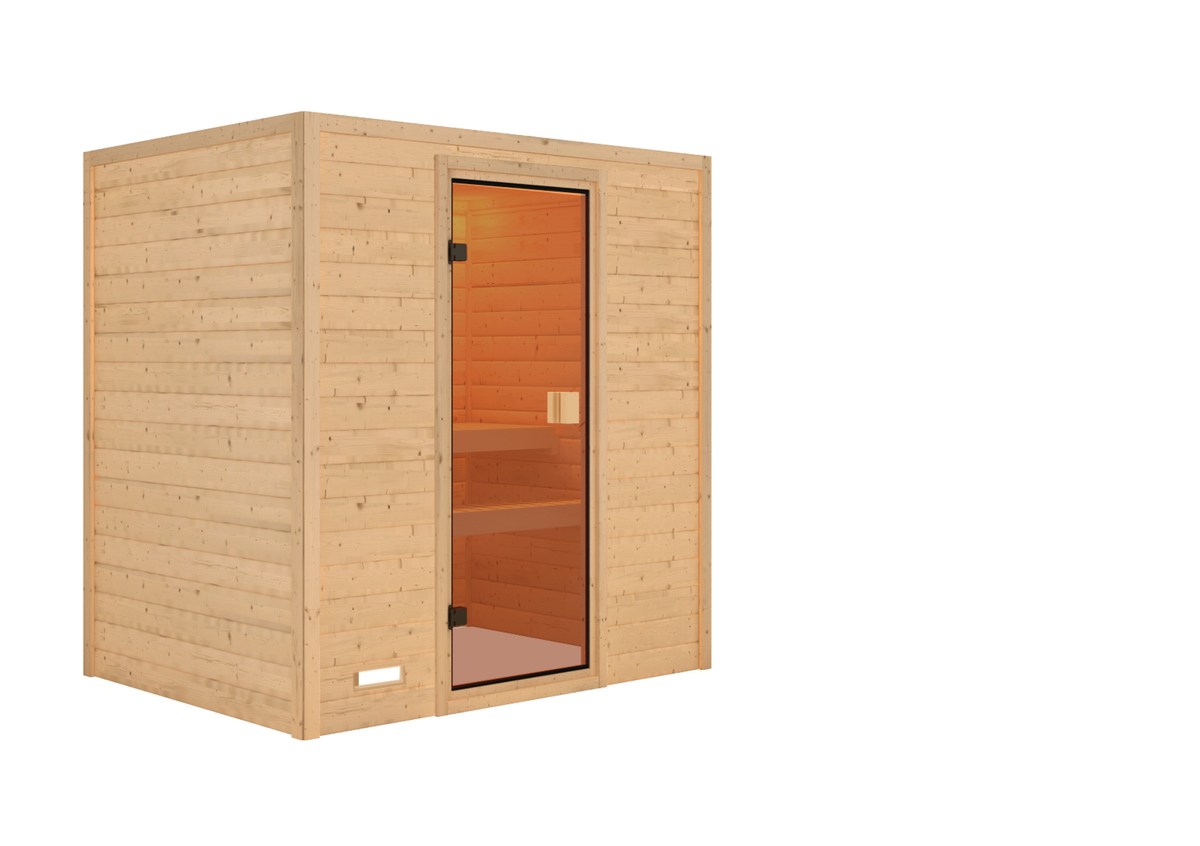 Aktionssauna Bergen 1 - 196x146 cm, 38 mm Massivholz|ohne Ofen