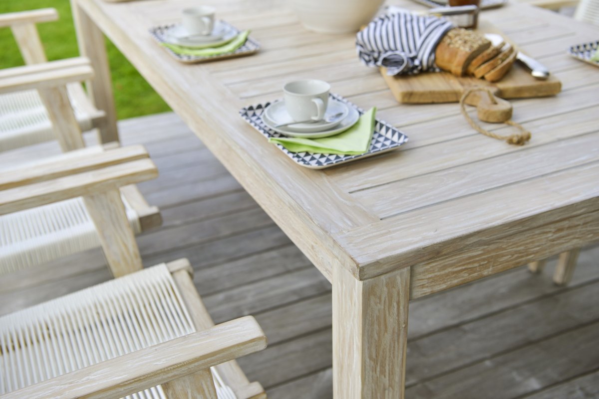 Wellington Esstisch 200x100 cm, Teak whitewashed, Hillerstorp