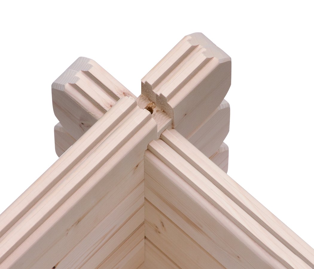 Blockbohlengartenhaus Trittau 6 - 372x372 cm, 38 mm naturbelassen, Karibu