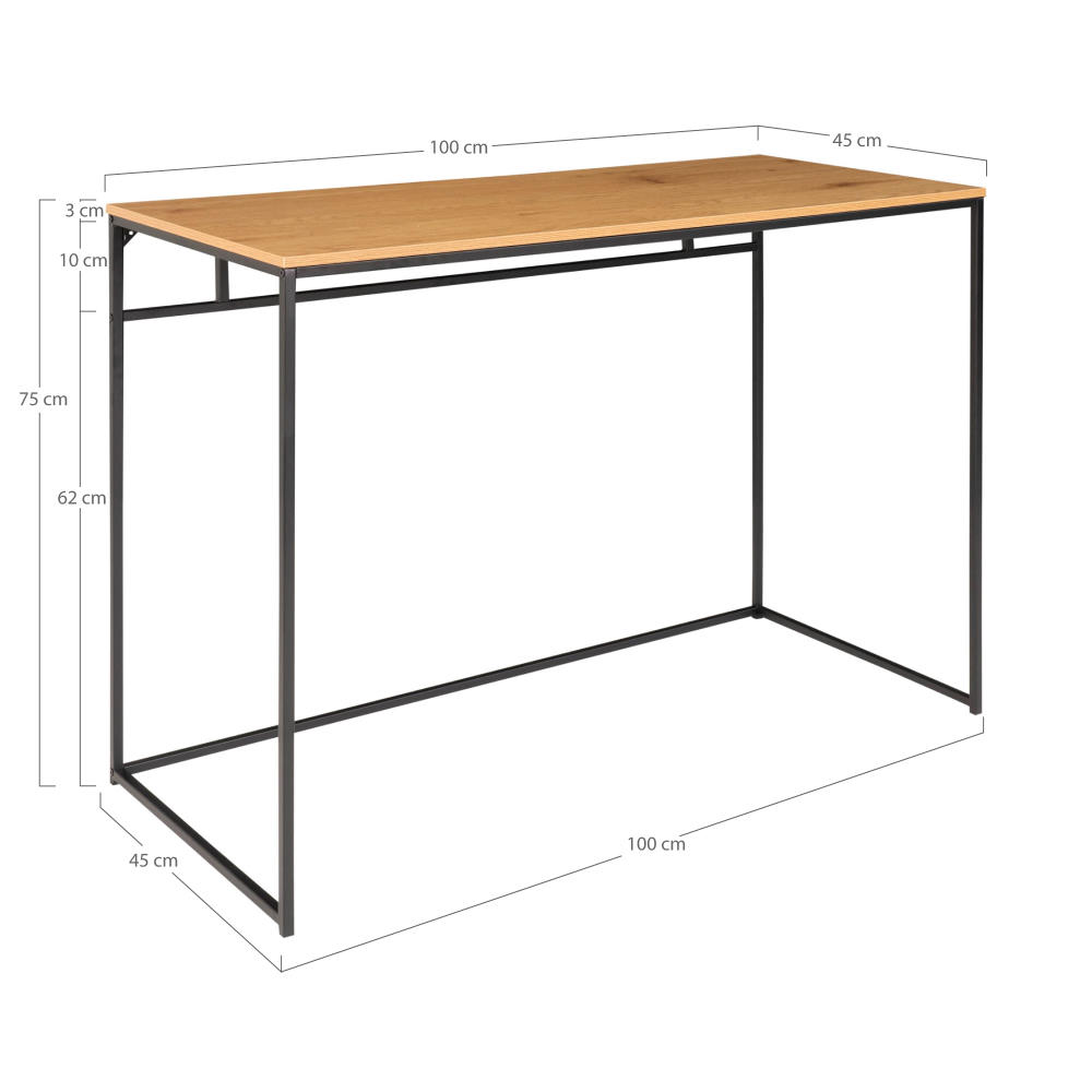 Schreibtisch - Vita, Eichen-Optik, 100x45x75 cm