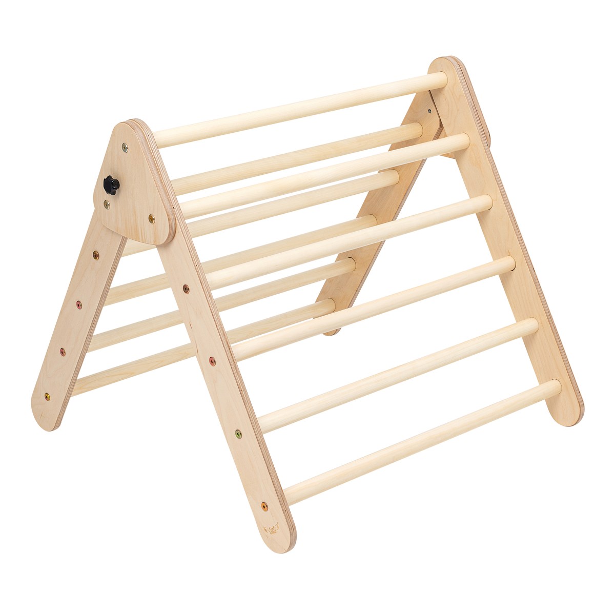 Kletterdreieck mit Kletterrampe aus Holz - Natur