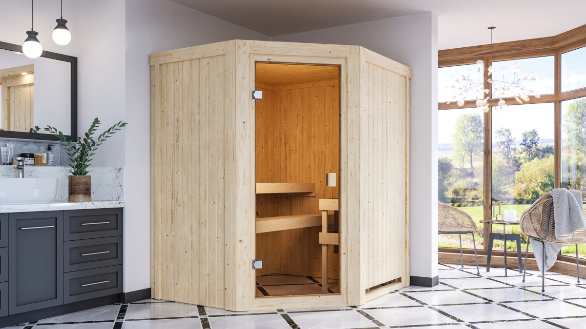Karibu Sauna Faurin - 170x151 cm, 68 mm WOODfeeling