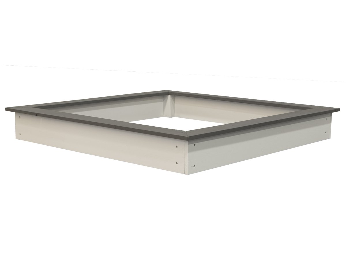 Sandkasten Sandy 127x127 cm grau/weiß