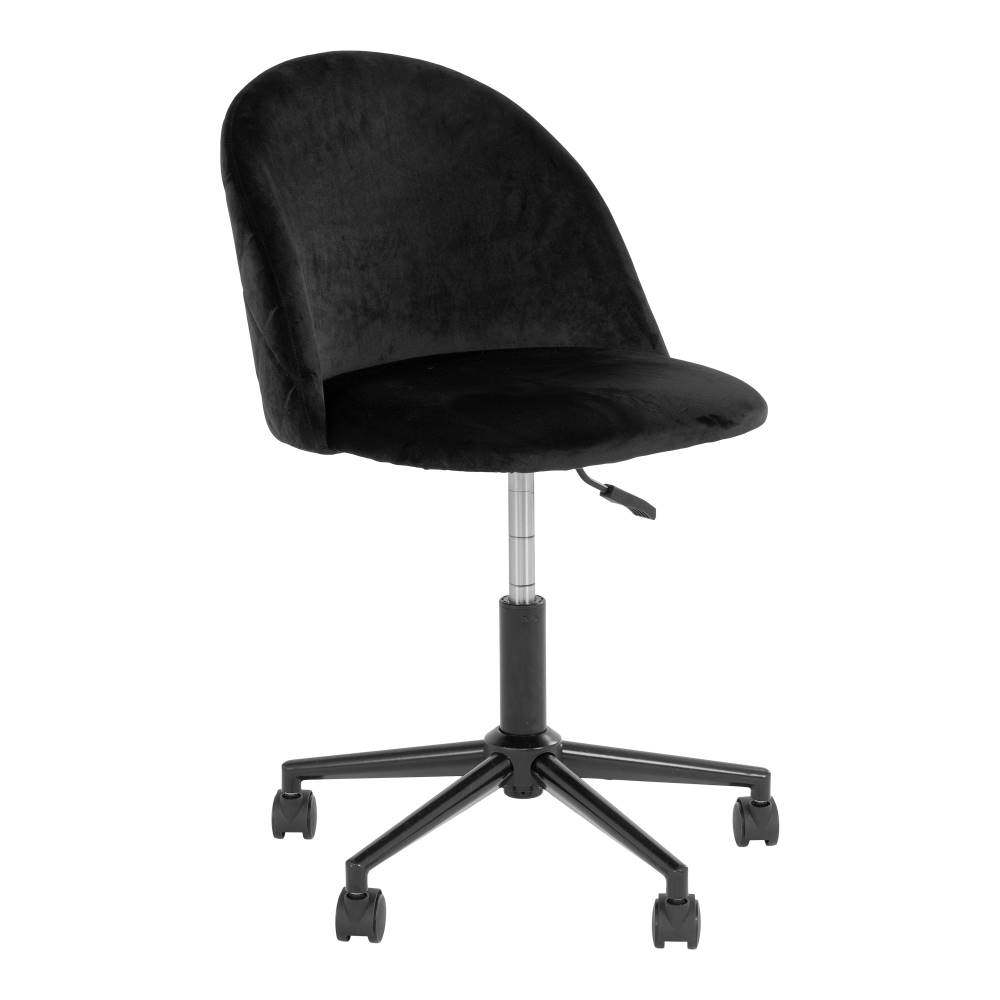 Bürostuhl Samt mit Rollen - Genf, schwarz