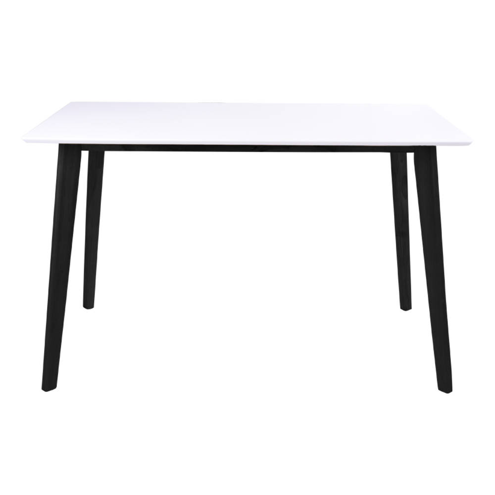 Rechteckiger Esstisch - Vojens, weiß und schwarz 120x70x75 cm