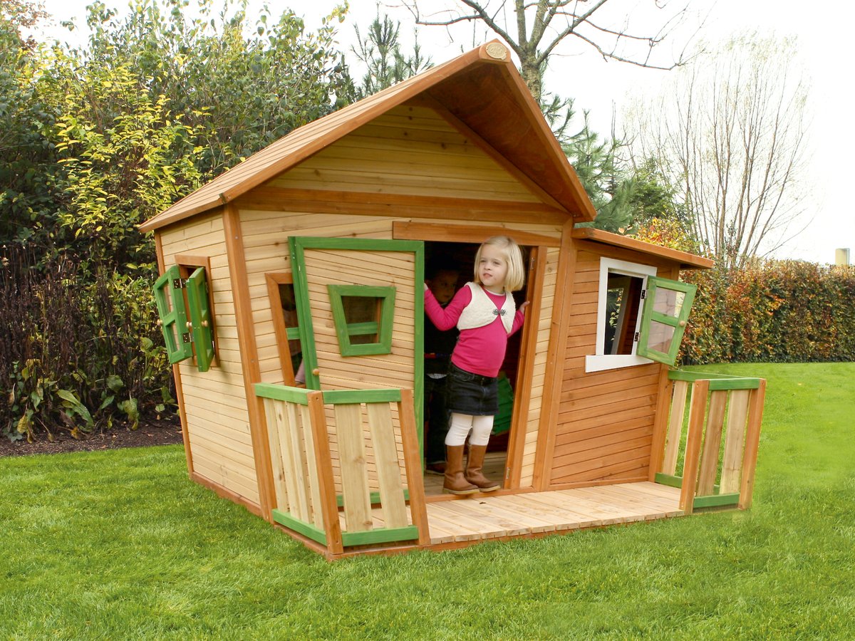 AXI Kinderspielhaus Lisa mit Veranda, braun/grün