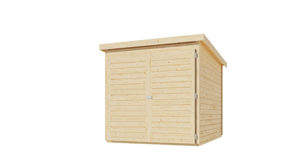 Fahrradgarage 163x163 cm, 19 mm Holz naturbelassen, Karibu