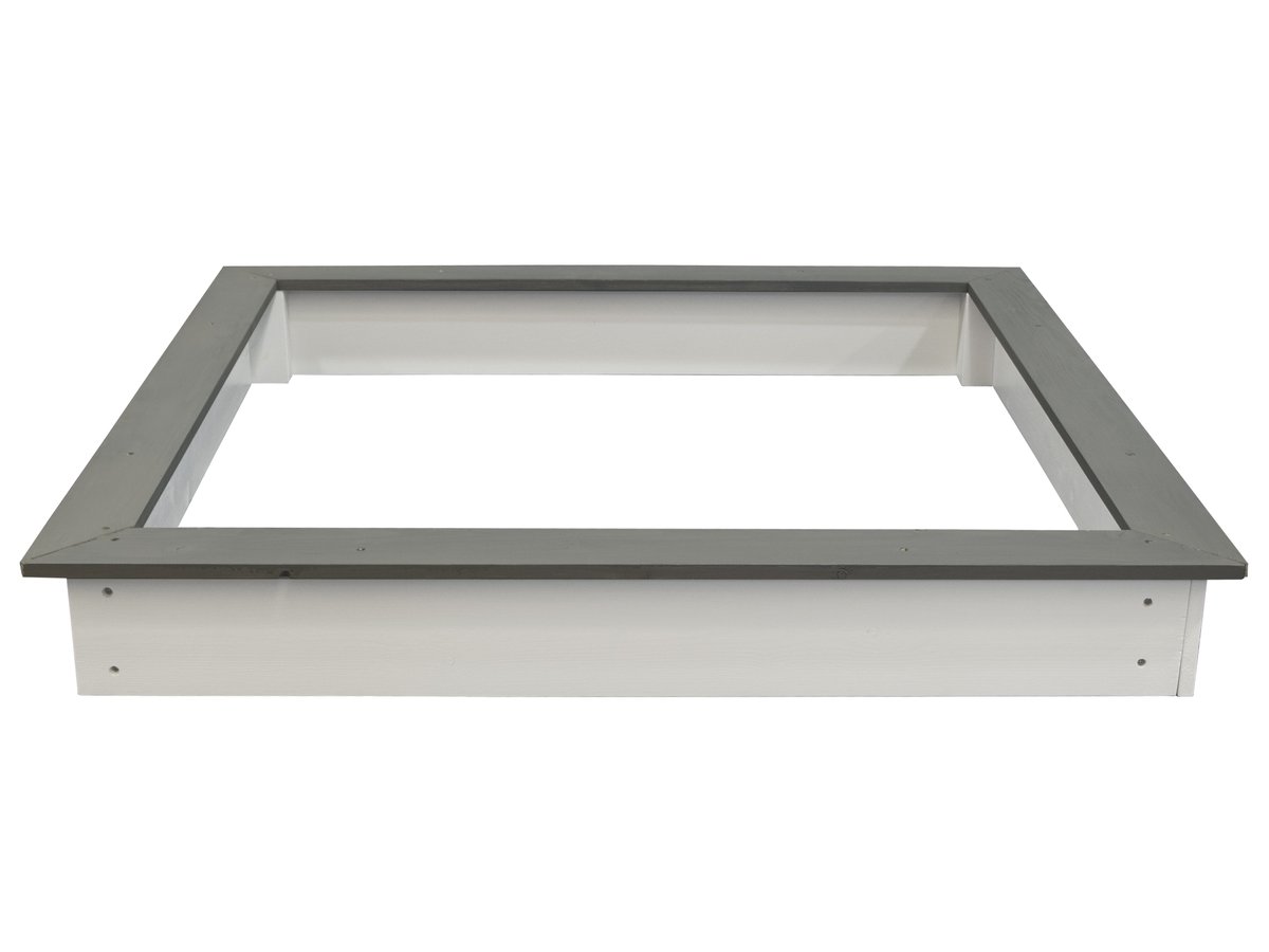 Sandkasten Sandy 127x127 cm grau/weiß