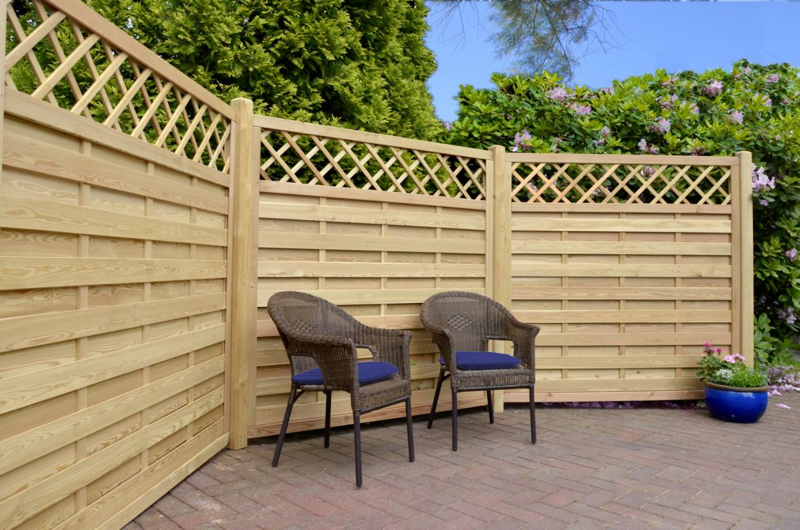 BAIKAL Sichtschutz mit Rankgitter, sibirische Lärche, von T&J