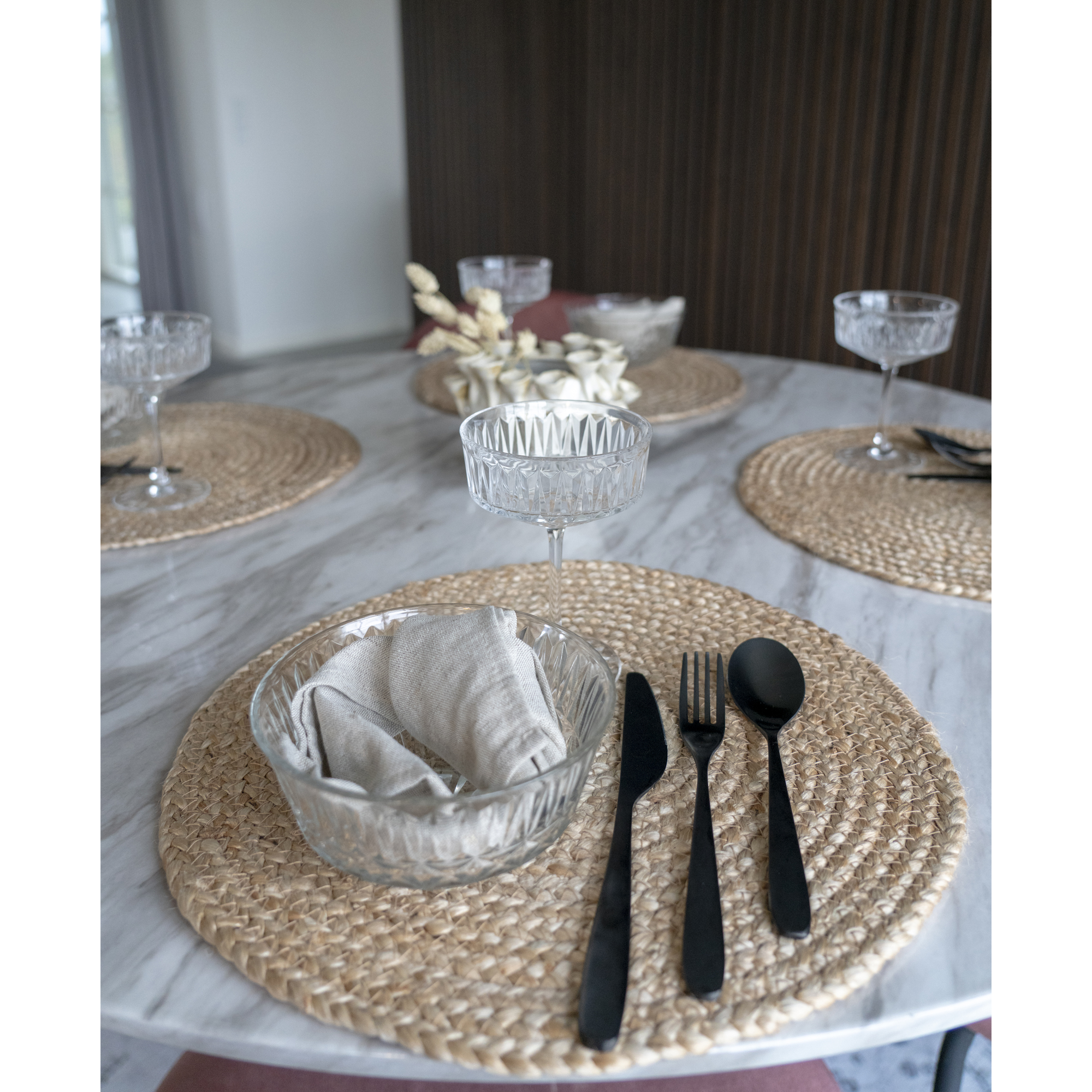Bombay Tischset (4 Stück) Ø38 cm, natürliche Jute