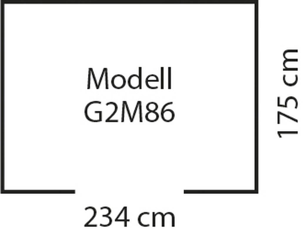 Globel Gerätehaus Tower 86 , silber-metallic 245 x 185 cm