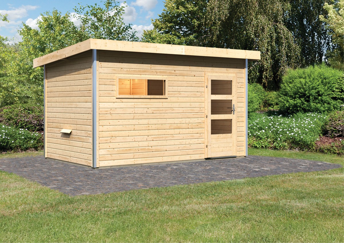 Aktions-Saunahaus Farsund 396x231 cm naturbelassen|ohne Ofen