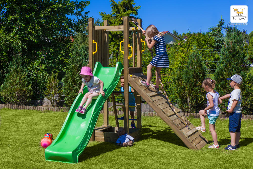 Fungoo Gartenspielplatz FUNNY 3 mit Rampe und Sandkasten, kdi