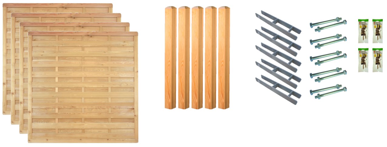 Zaunbundle ATLANTA 2 (Avantgarde) 7,65x1,80 m Dichtzaun-Komplettset