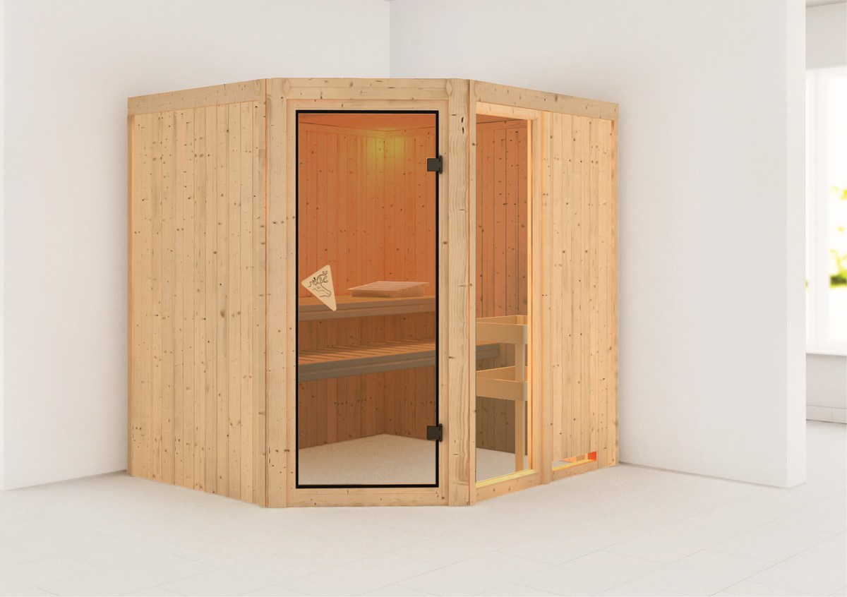 Aktionssauna Varberg "Premium" 2 - 196x170 cm, 68 mm Systemsauna | ohne Ofen