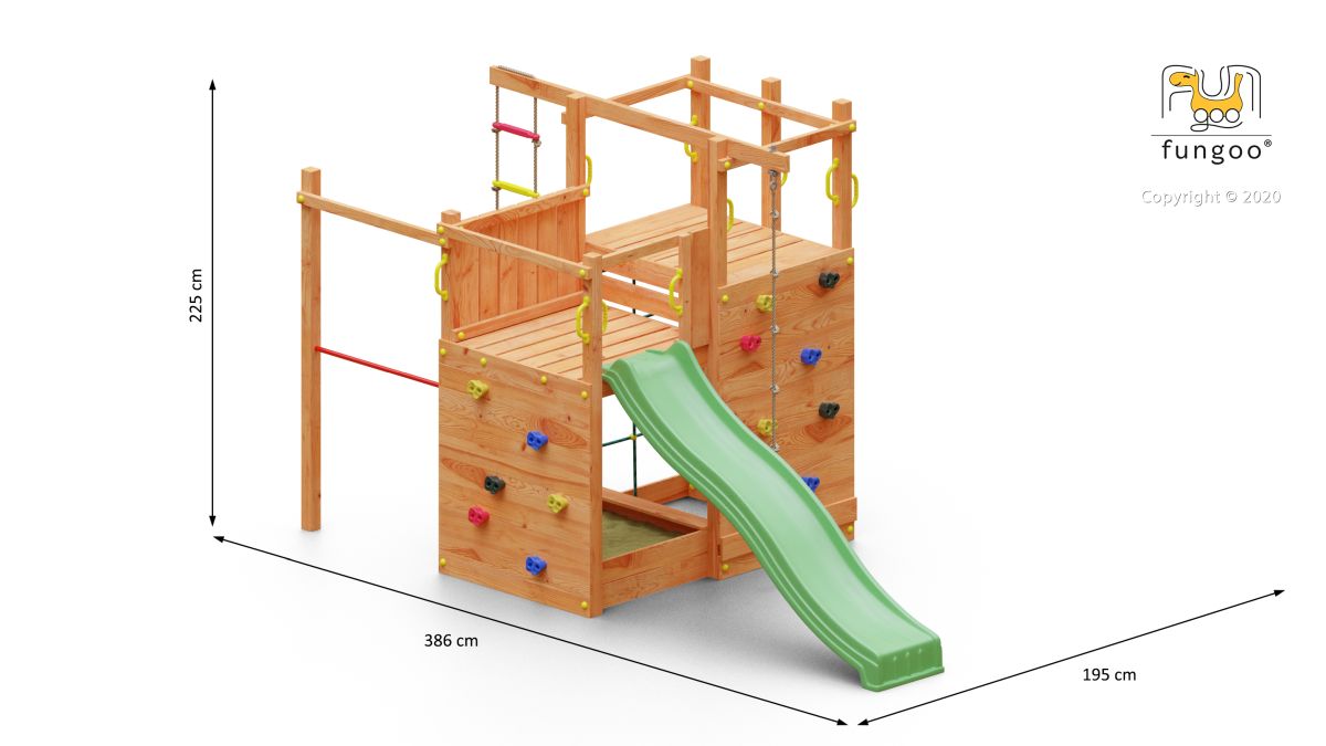 Fungoo Kletterturm CLIMBING STAR 2, teak-farben lasiert