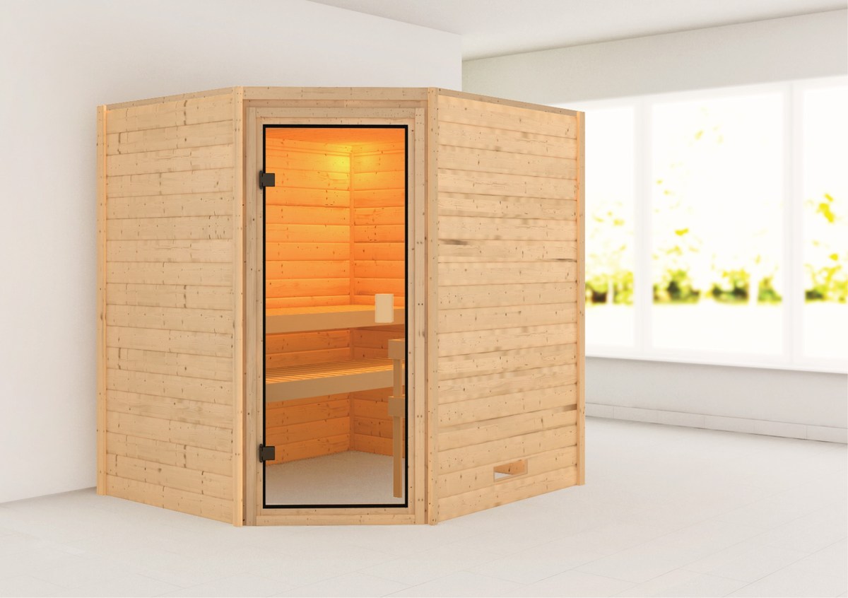 Aktionssauna Turku 2 - 196x170 cm, 38 mm Massivholzsauna|ohne Ofen