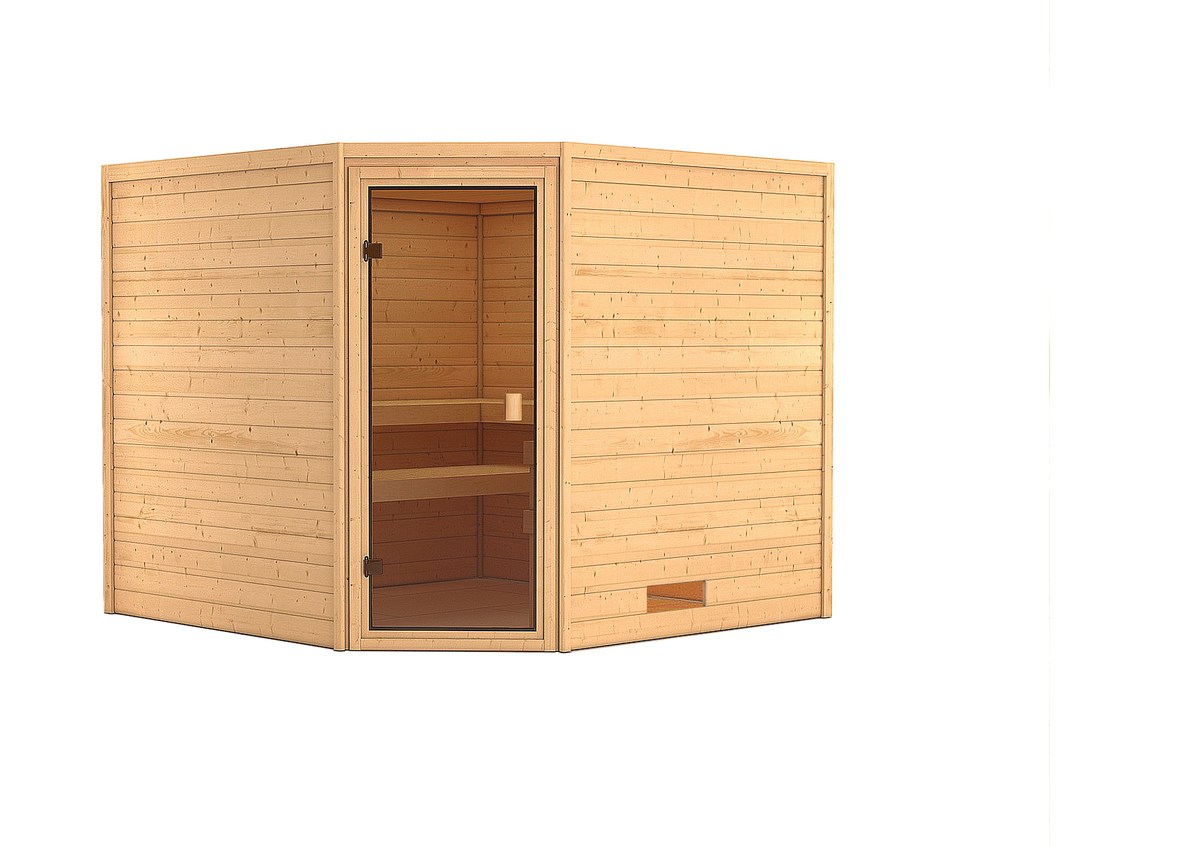 Aktionssauna Turku 3 - 231x231 cm, 38 mm Massivholzsauna|ohne Ofen