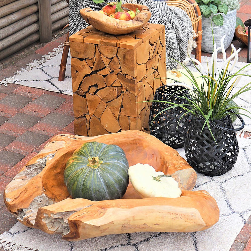 Mosaic Hocker 29 x 29 x 45,5 cm, Teakholz
