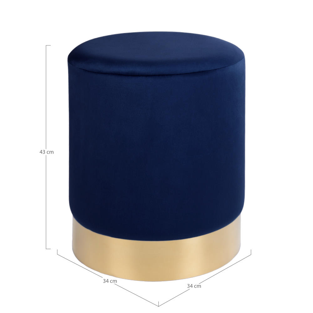 Pouf Samt-Hocker - Gamby, dunkelblau