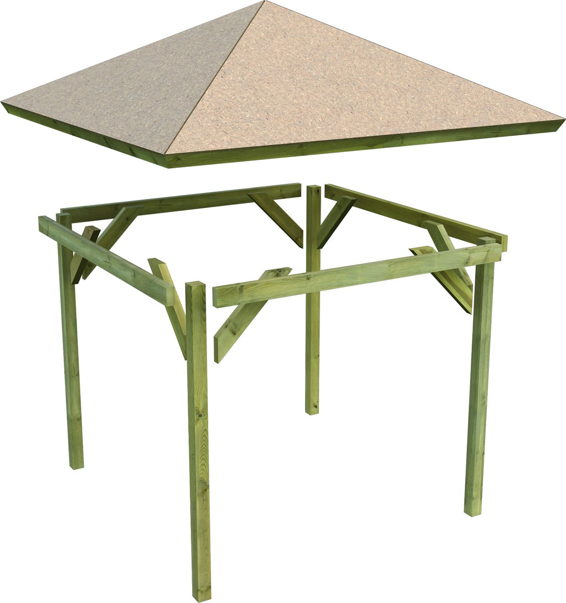 Viereck-Pavillon Granada - 314x314 cm kdi von Karibu