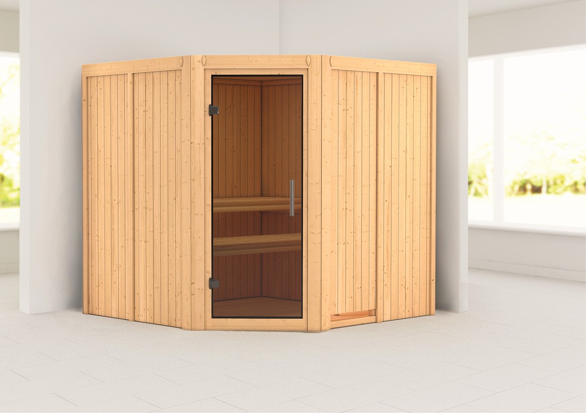 Aktionssauna Varberg 3 - 196x196 cm, 68 mm Systemsauna | ohne Ofen