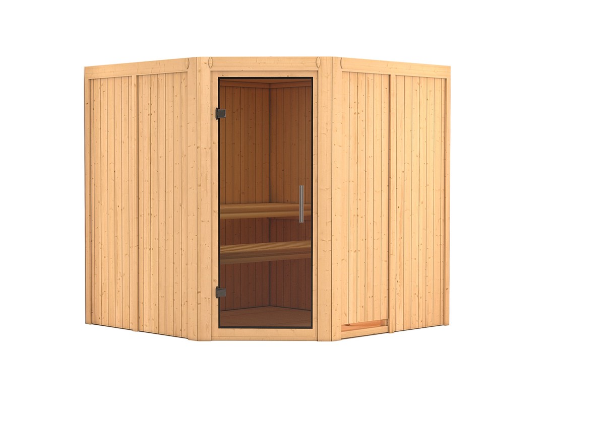 Aktionssauna Varberg 3 - 196x196 cm, 68 mm Systemsauna | ohne Ofen