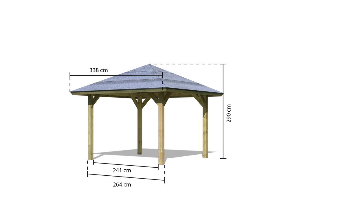 Pavillon Bergen 1 - 265x265 cm, CLASSIC kdi von Karibu