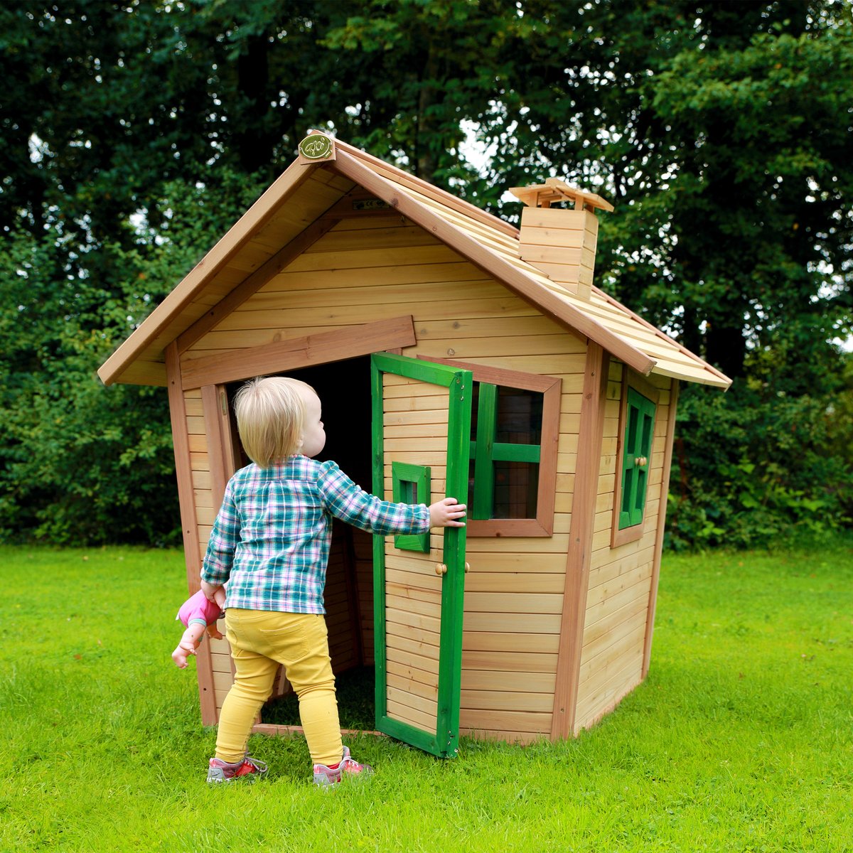 Kinderspielhaus Alice im Hexenhaus-Stil, braun/grün
